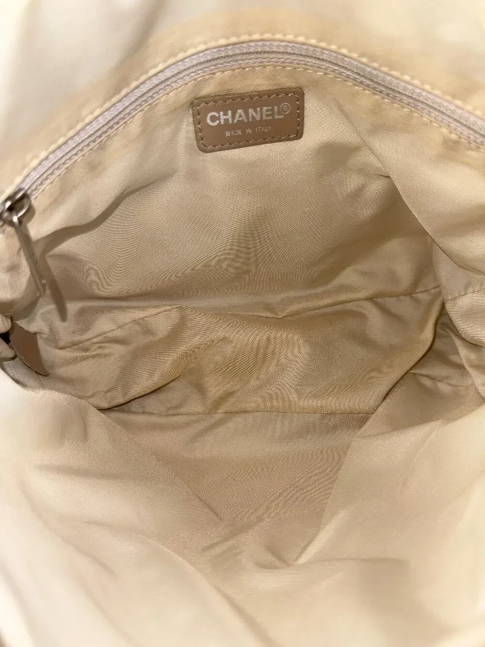 Chanel Vintage Beige Silver CC New Travel Line Bowler Crossbody Satchel with COA